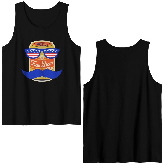 funny patriotic mullet beer 4th of july summer Double Sided Tank Tops