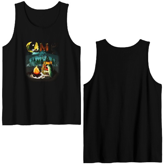 Camp Life - Camping Nature Hiking Fire Backpack Double Sided Tank Tops