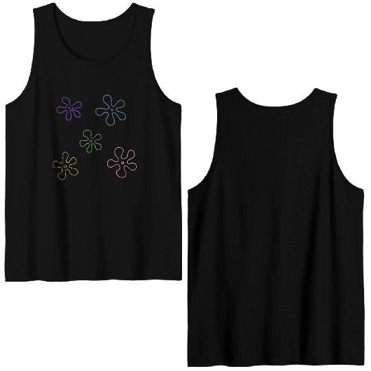 sponge bob flower pack Double Sided Tank Tops