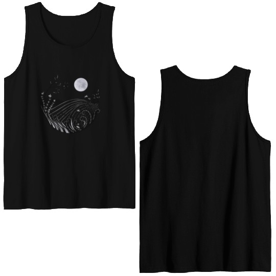 Full moon landscape Double Sided Tank Tops