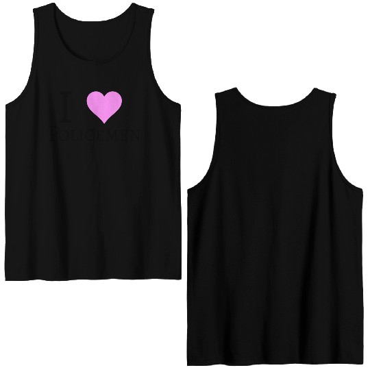 I Heart Policemen (I Love Policemen) Double Sided Tank Tops
