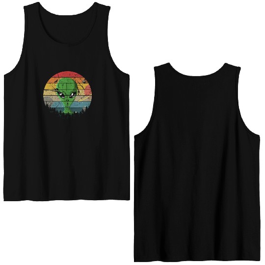 Alien Gift Extraterrestrial UFO AREA 51 Sci-fi Double Sided Tank Tops