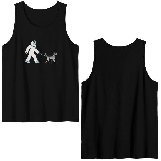 Bigfoot Sasquatch Walking Irish Wolfhound Double Sided Tank Tops