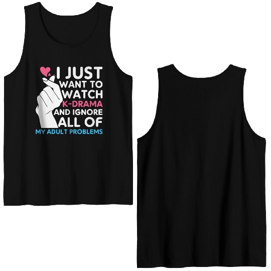 wath k-drama, k pop music, kdrama Double Sided Tank Tops