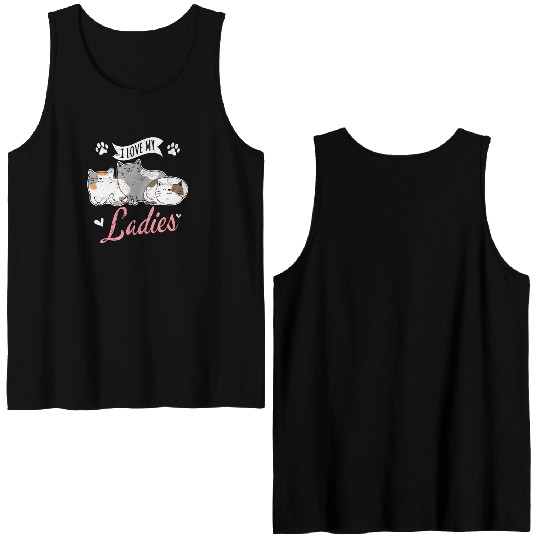 I Love My Ladies Cat Owner Cute Cat Mom Love Cats Double Sided Tank Tops
