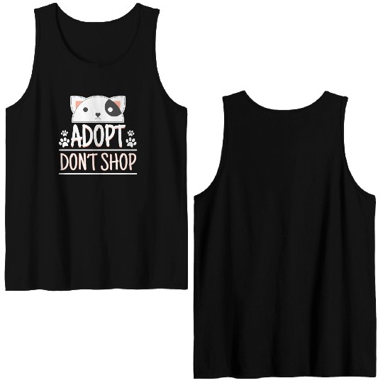 Adopt Dont Shop Pet Adoption Awareness Double Sided Tank Tops