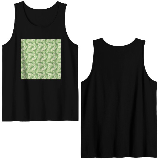Watercolor Tropical Jungle Palm Leaves Double Sided Tank Tops