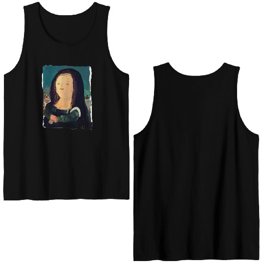 Monalisa in my eyes neo-expressionism painting Double Sided Tank Tops