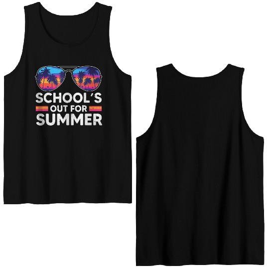 Schools Out For Summer Teacher Double Sided Tank Tops
