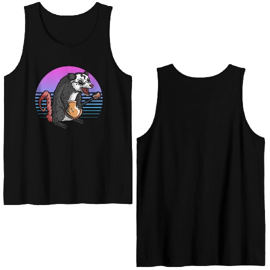 Banjo Opossum Folk Country Music Lover Double Sided Tank Tops