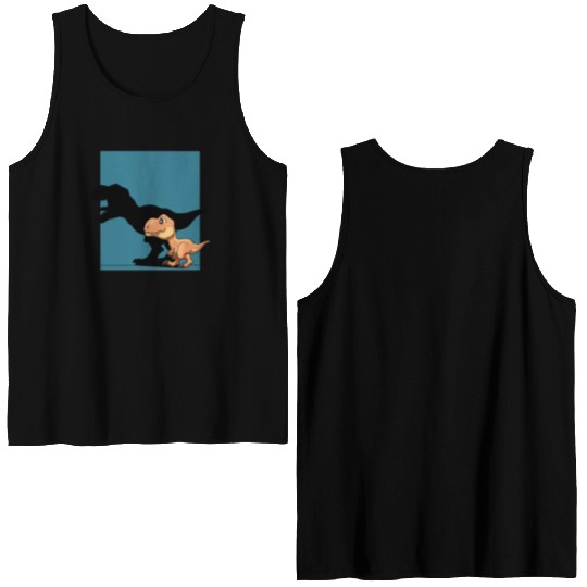 Dinosaur T-Rex Shadow Figure Dino for a Kids and Double Sided Tank Tops