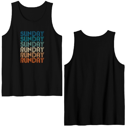 Sunday Runday Vintage Retro Fitness Training Double Sided Tank Tops