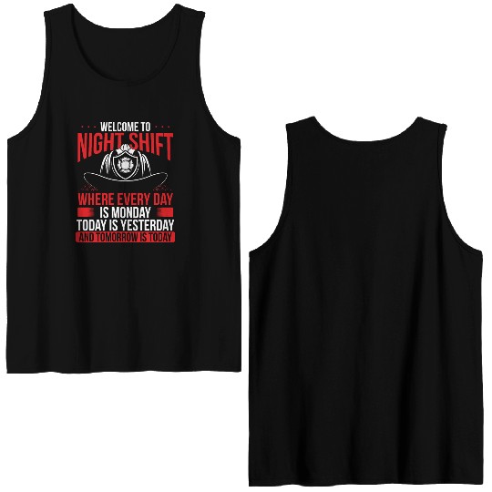 Humor Firemen Funny Volunteer Fire Double Sided Tank Tops