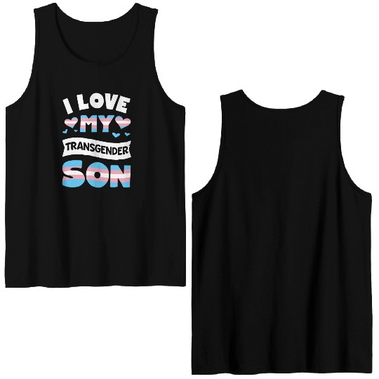 I Love My Transgender Son LGBT Gay Pride Double Sided Tank Tops for