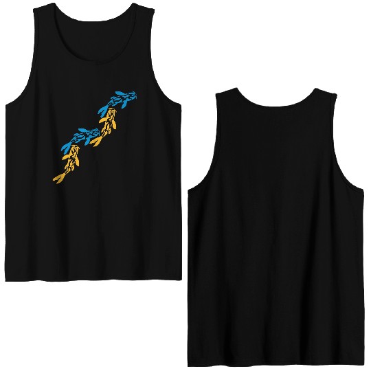 colorful koi fish nishikigoi Double Sided Tank Tops