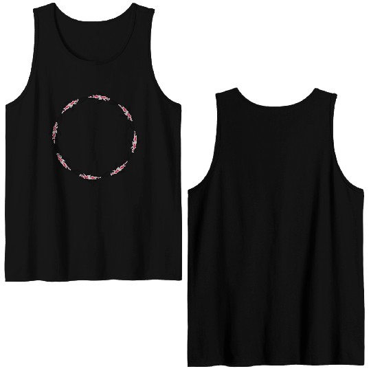 circle koi fish nishikigoi Double Sided Tank Tops
