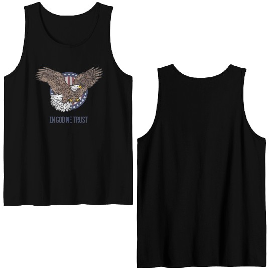 In God We Trust - Bald Eagle - Patriotic Double Sided Tank Tops