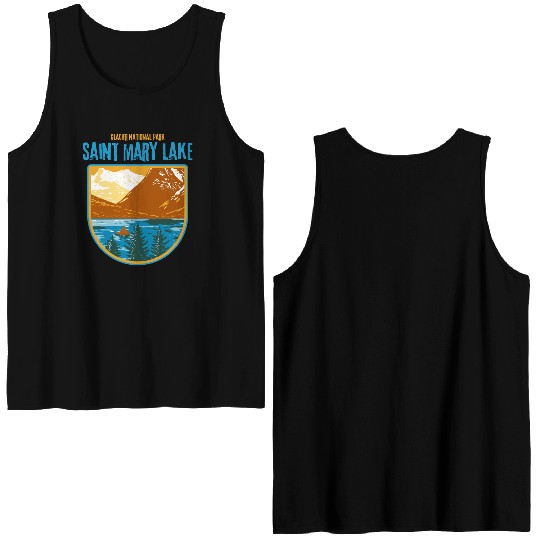 Saint Mary Lake Glacier National Park Double Sided Tank Tops