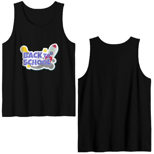 Back to School Sticker Double Sided Tank Tops