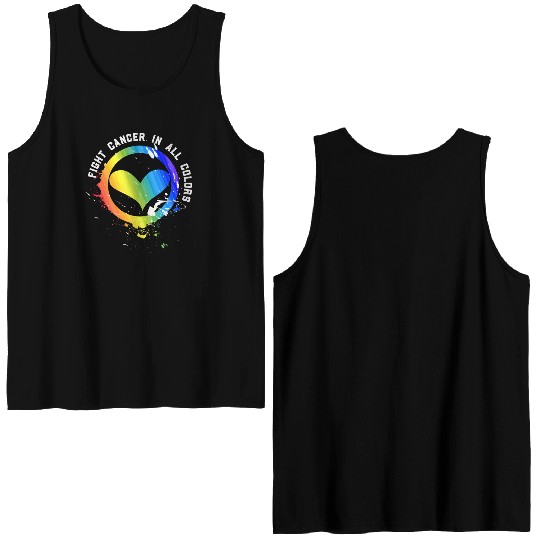 Cancer Sucks In Every Color Fighter Fight Support Double Sided Tank Tops