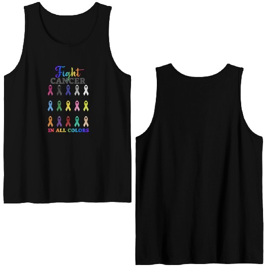 Cancer Sucks In Every Color Fighter Fight Support Double Sided Tank Tops