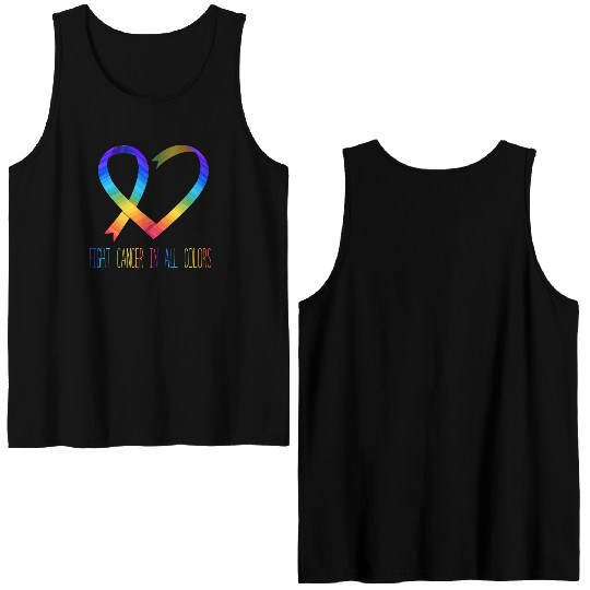 Cancer Sucks In Every Color Fighter Fight Support Double Sided Tank Tops