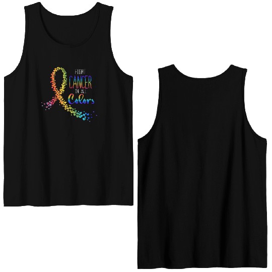 Cancer Sucks In Every Color Fighter Fight Support Double Sided Tank Tops