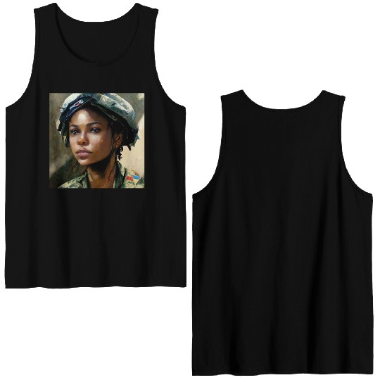 Beautiful US army combat medic painting Double Sided Tank Tops