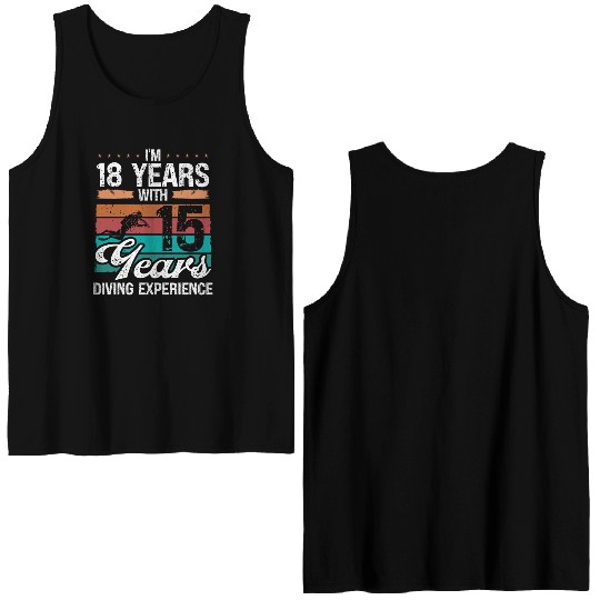 33 Birthday Idea Scuba Diving 33 Year Old Diver Double Sided Tank Tops