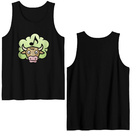 Cow Methane Cartoon Double Sided Tank Tops