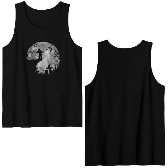 Halloween Werewolf Witchs Full Moon trick or treat Double Sided Tank Tops