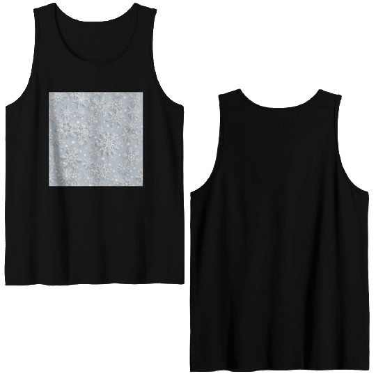 Grey Snowflakes Pattern Double Sided Tank Tops
