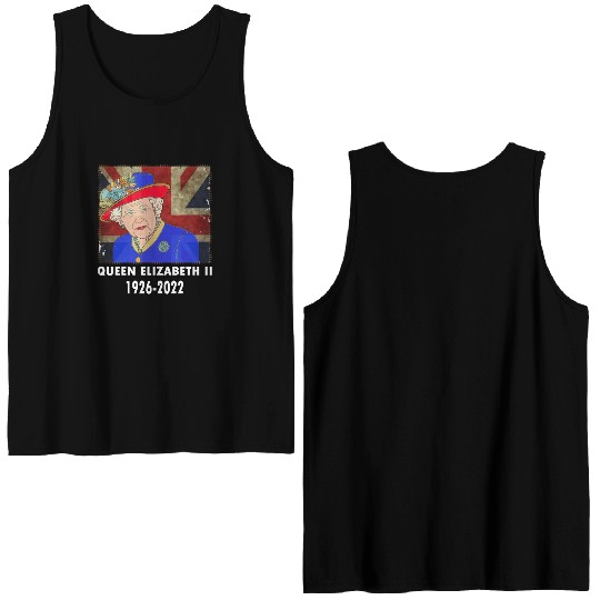 Queen Elizabeth II - rip Queen Elizabeth II - rest Double Sided Tank Tops