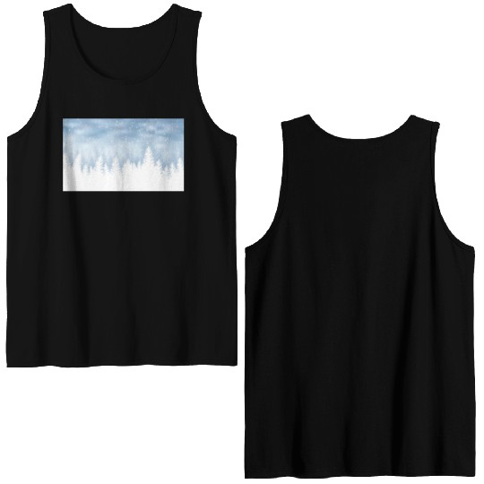 Christmas Winter Wonderland Snow Night Double Sided Tank Tops