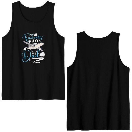 Pilot Aviation Airplane Airline Captain Aviator Double Sided Tank Tops