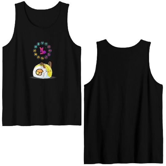 Japanese Sushi Funny Capricorn Zodiac Sushi Lover Double Sided Tank Tops