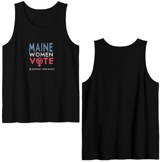Maine Women Vote Voter 2022 Election Feminist Double Sided Tank Tops