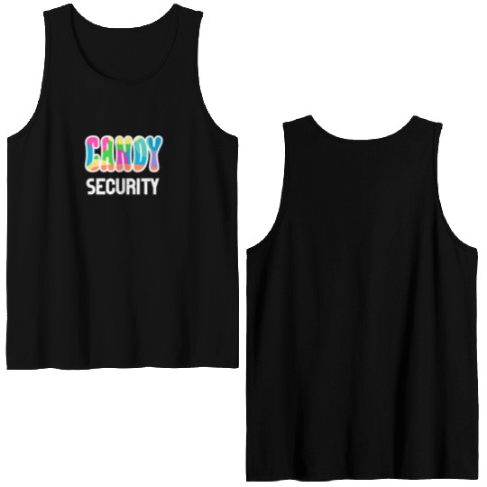 Funny Candy Security Halloween Gifts Double Sided Tank Tops