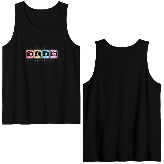 Techno Electronic Music Periodic Table Dj Double Sided Tank Tops