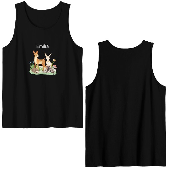 Animal deer rabbit hedgehog Emilía Double Sided Tank Tops