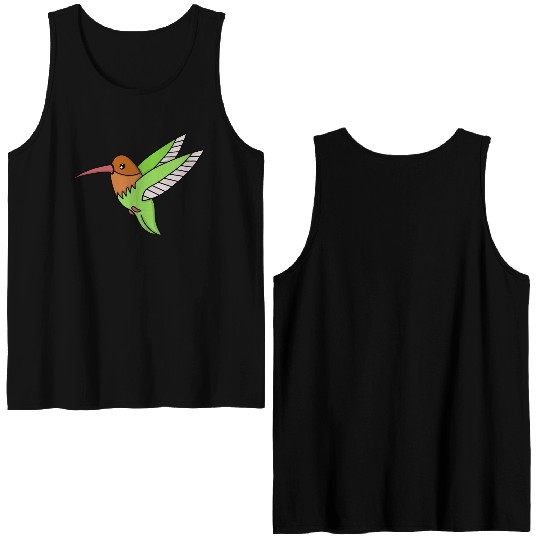 A Sweet Hummingbird Double Sided Tank Tops