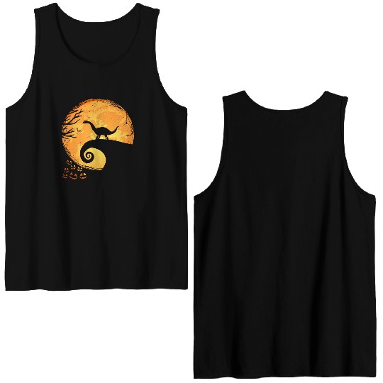 Brontosaurus Dinosaur Halloween Double Sided Tank Tops Dino Funny