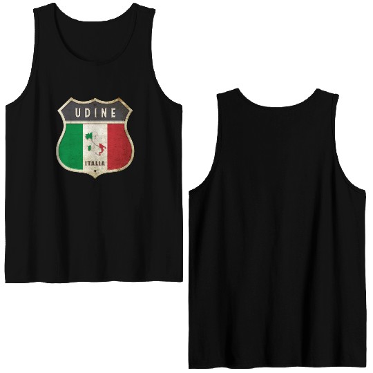Udine Italy coat of arms flags design Double Sided Tank Tops