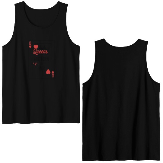 Queens Are Born In May Birthday Date Girls Women Double Sided Tank Tops