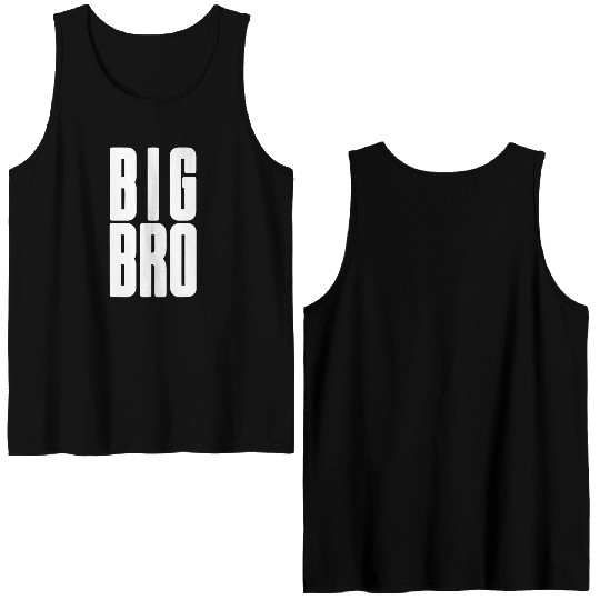 Big Bro Siblings Men Kids Adult Fraternity Frat Double Sided Tank Tops