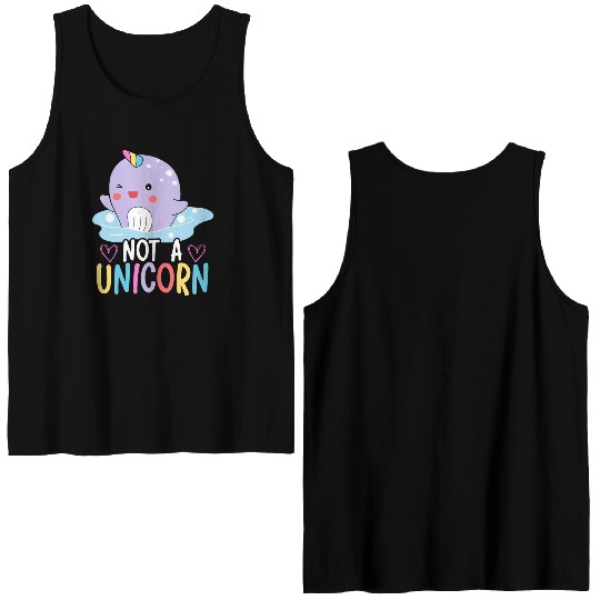 Not A Unicorn Of The Sea Animal Narwhale Narwhal Double Sided Tank Tops
