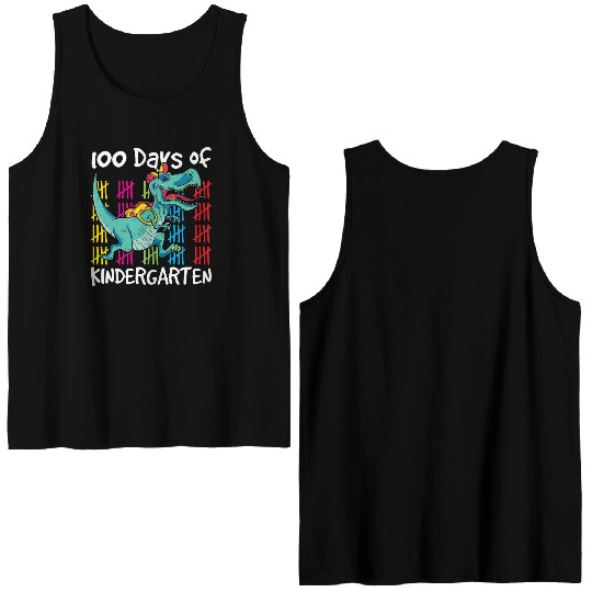 100 Days Of Kindergarten Sweet Cute Sayings Team Double Sided Tank Tops