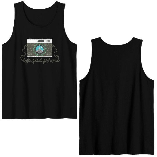 Take Great Pictures Vintage Camera Photography T S Double Sided Tank Tops