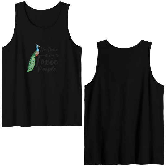 Peacock Positivity Peacock Fan Toxic People Nature Double Sided Tank Tops