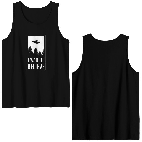 Alien UFO I Want To Believe Double Sided Tank Tops